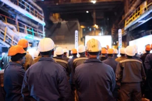 Factory power plant workers